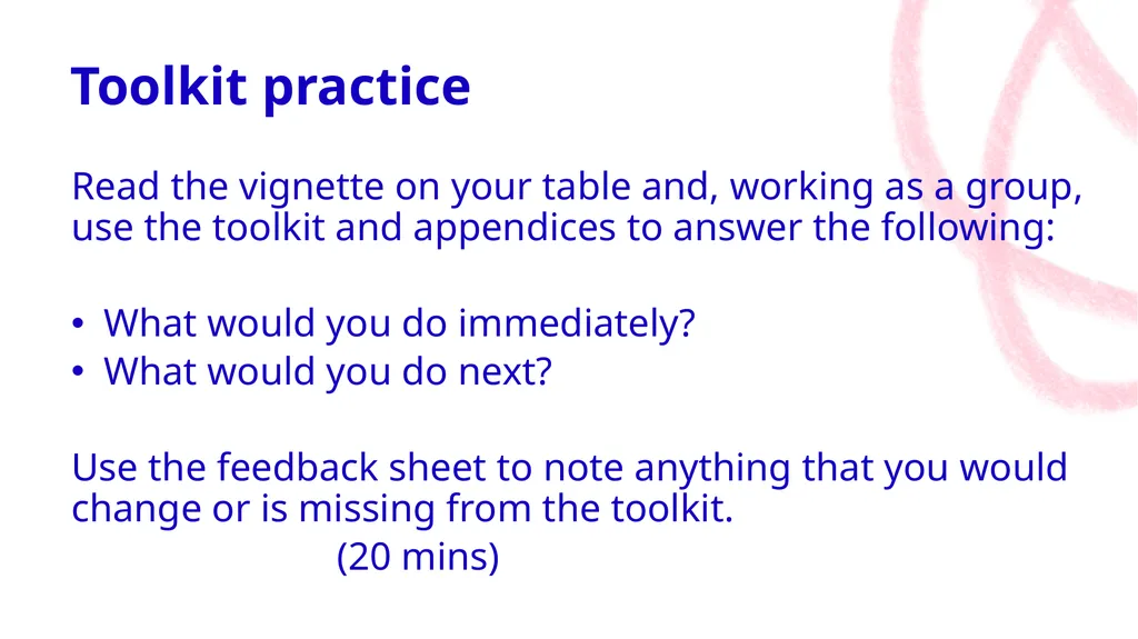 Let’s talk about…. Self-harm Toolkit Expectations - slide 39 of 42