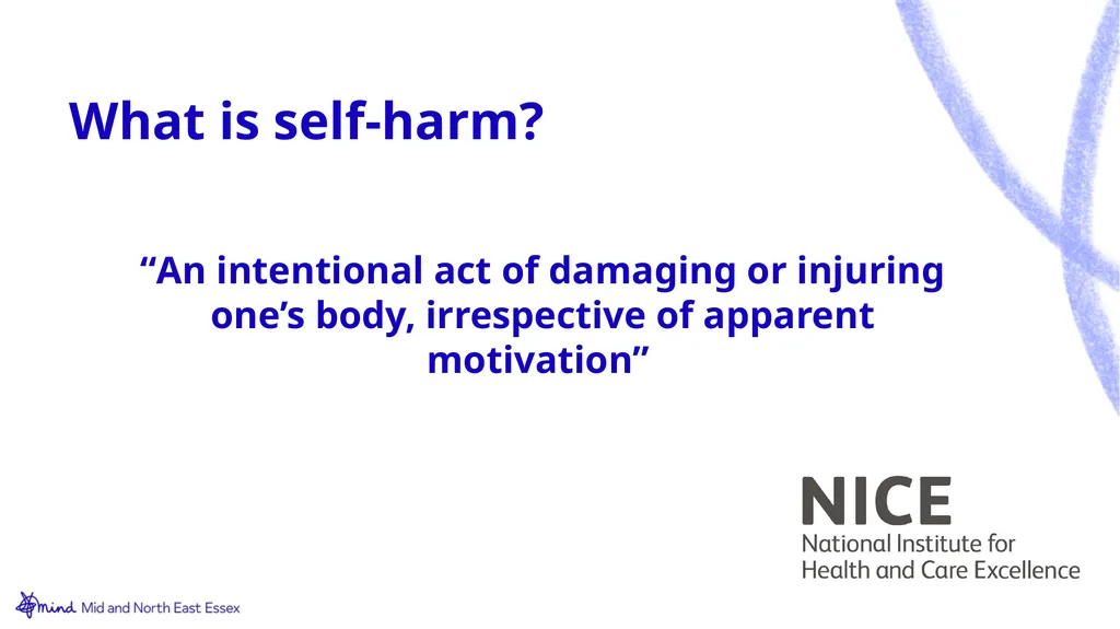 Let’s talk about…. Self-harm Toolkit Expectations - slide 10 of 42