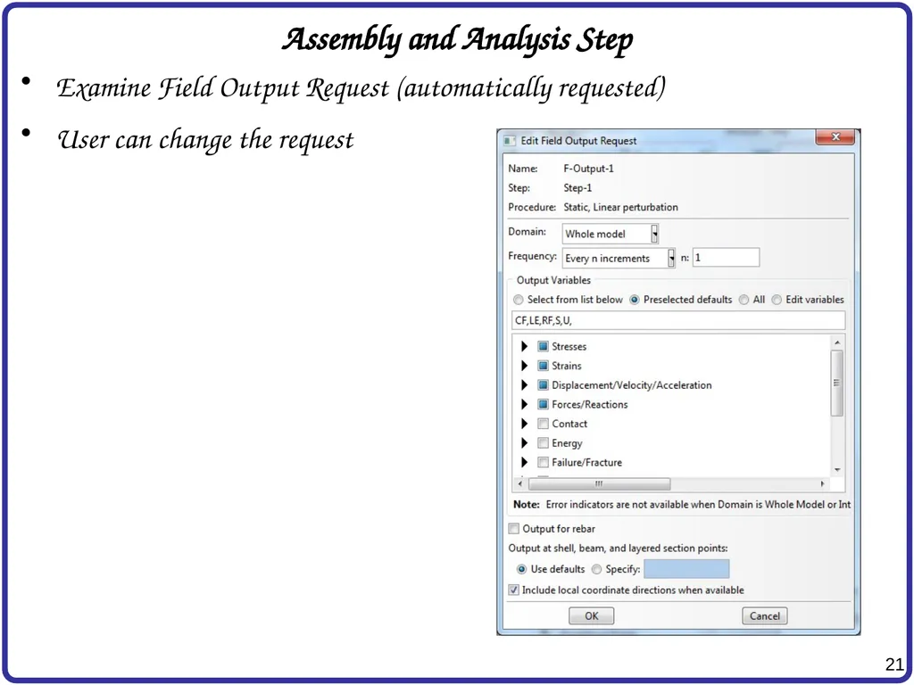 Finite Element Analysis Using Abaqus Instructor: - slide 21 of 33