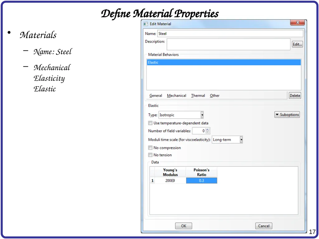Finite Element Analysis Using Abaqus Instructor: - slide 17 of 33