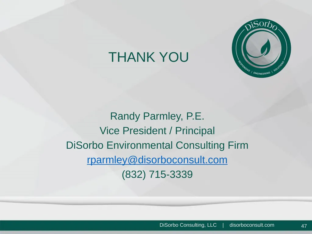 RESPONSIVE | ENGINEERING | SOLUTIONS SUMMARY OF - slide 47 of 47