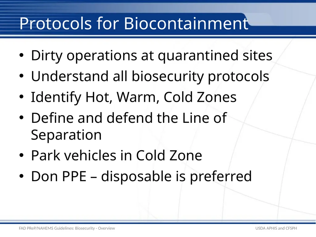 Biosecurity Overview Adapted from the FAD - slide 24 of 31