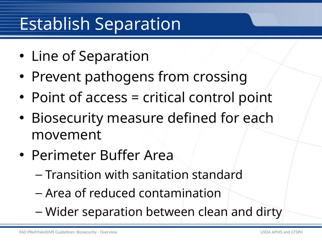 Biosecurity Overview Adapted from the FAD - slide 15 of 31