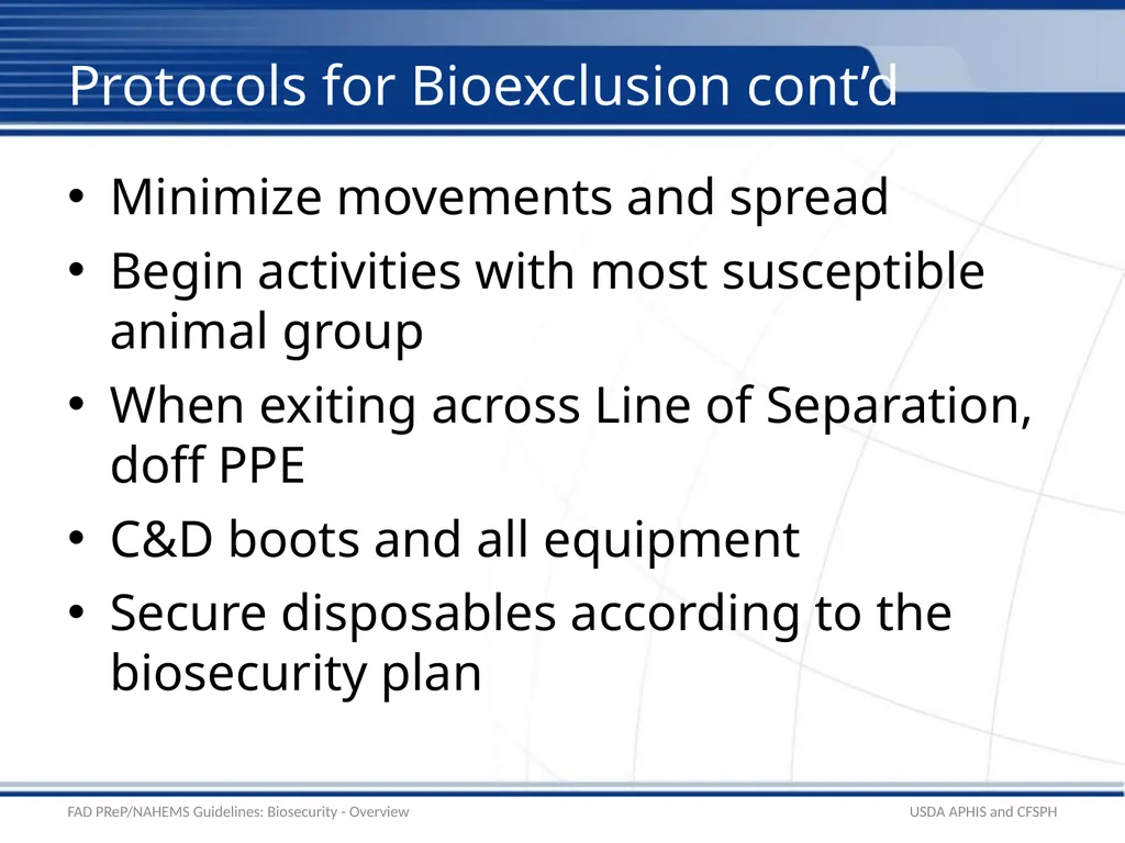 Biosecurity Overview Adapted from the FAD - slide 27 of 31
