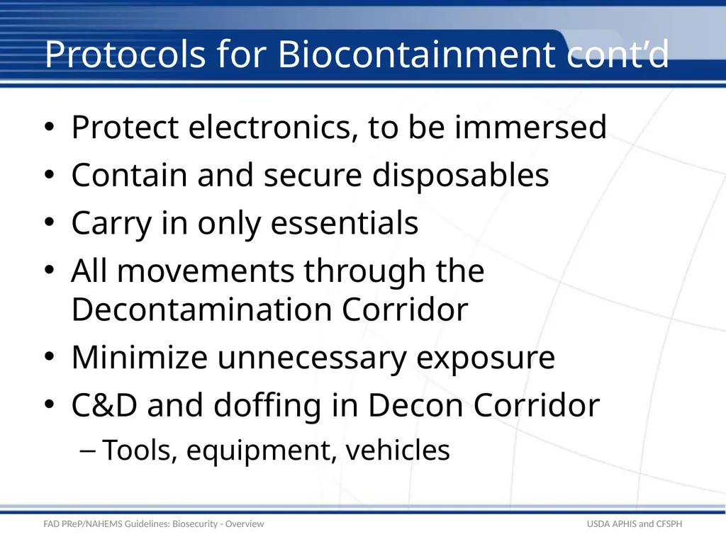 Biosecurity Overview Adapted from the FAD - slide 25 of 31