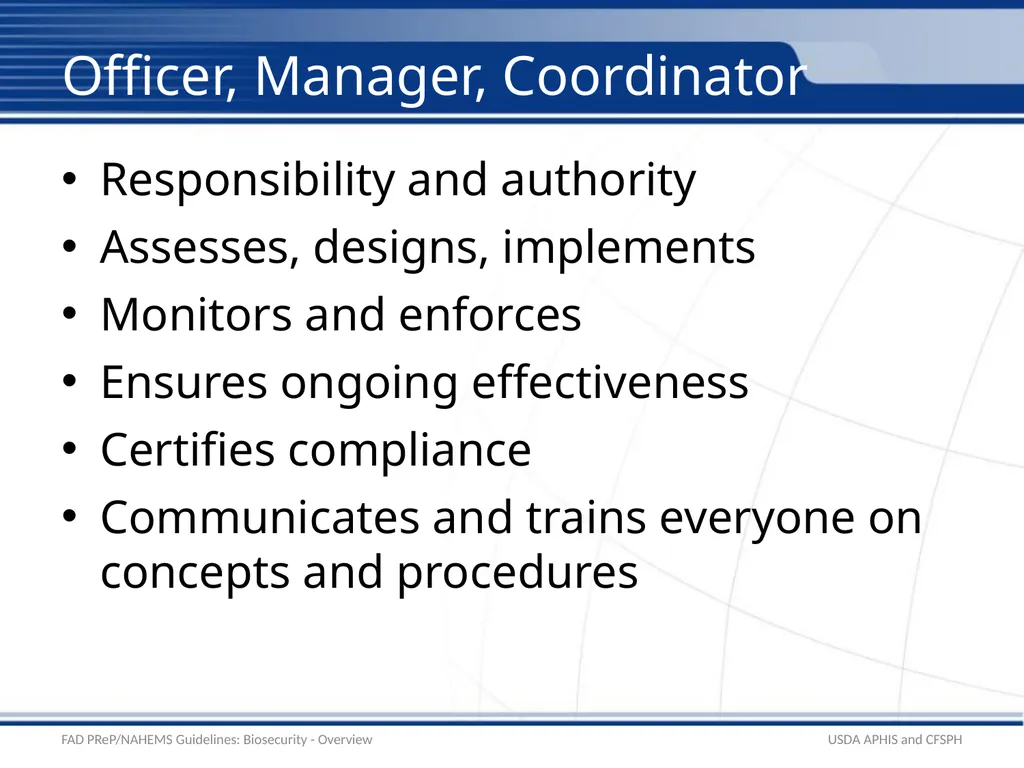 Biosecurity Overview Adapted from the FAD - slide 14 of 31
