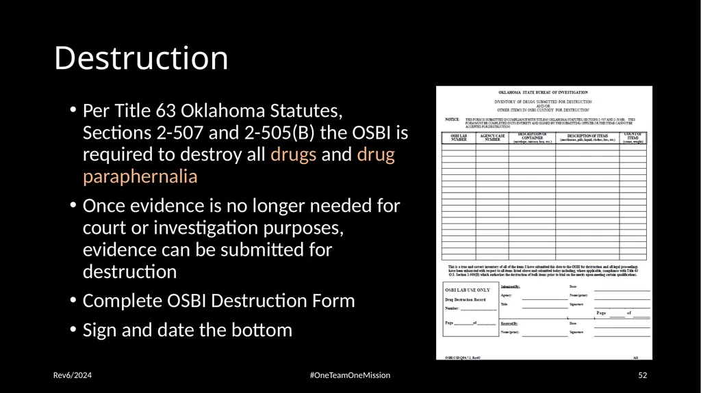 Physical Evidence: Packaging & Submitting to the - slide 52 of 59