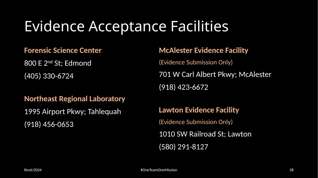 Physical Evidence: Packaging & Submitting to the - slide 28 of 59