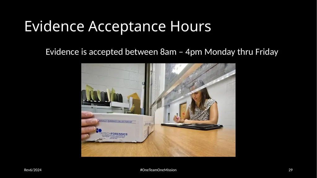 Physical Evidence: Packaging & Submitting to the - slide 29 of 59