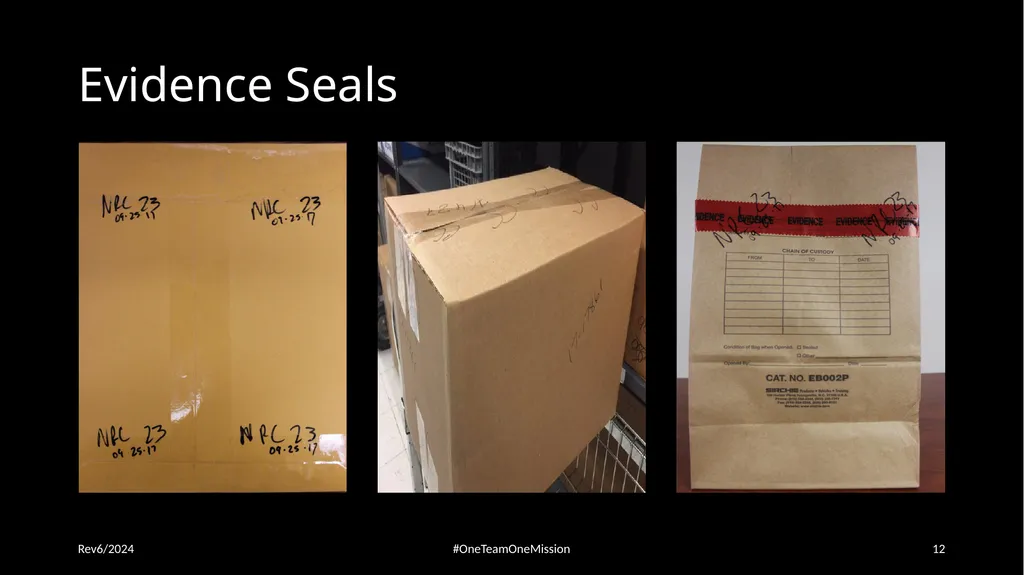 Physical Evidence: Packaging & Submitting to the - slide 12 of 59