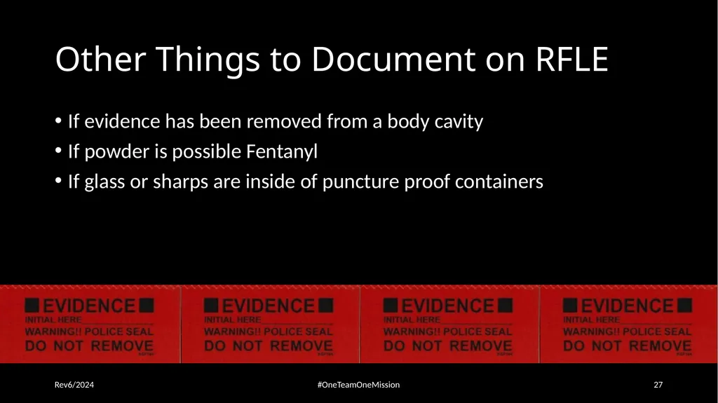 Physical Evidence: Packaging & Submitting to the - slide 27 of 59