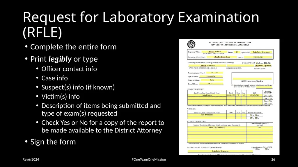 Physical Evidence: Packaging & Submitting to the - slide 26 of 59