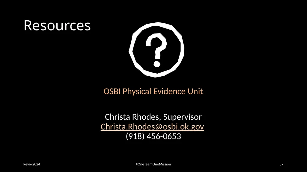 Physical Evidence: Packaging & Submitting to the - slide 57 of 59