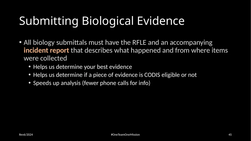 Physical Evidence: Packaging & Submitting to the - slide 45 of 59