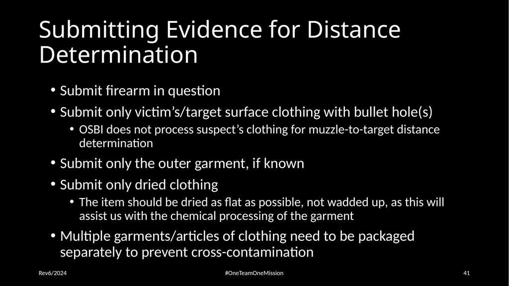 Physical Evidence: Packaging & Submitting to the - slide 41 of 59