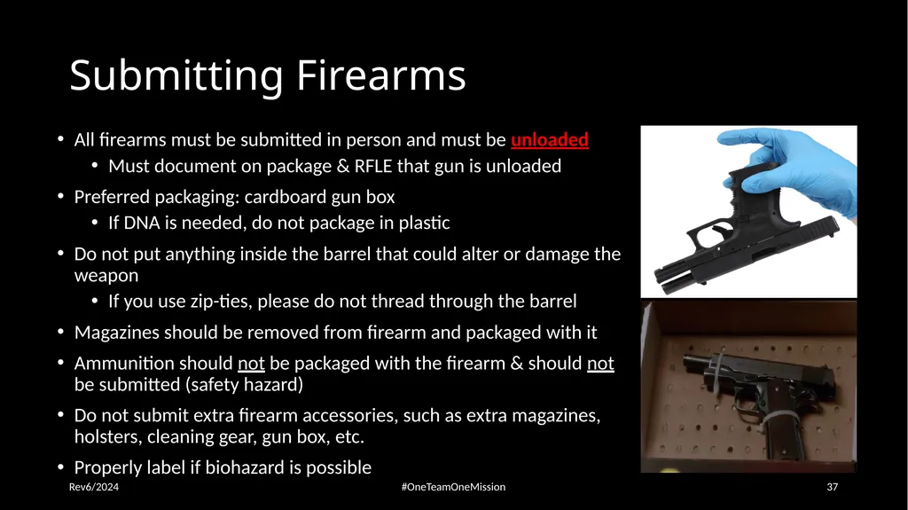 Physical Evidence: Packaging & Submitting to the - slide 37 of 59