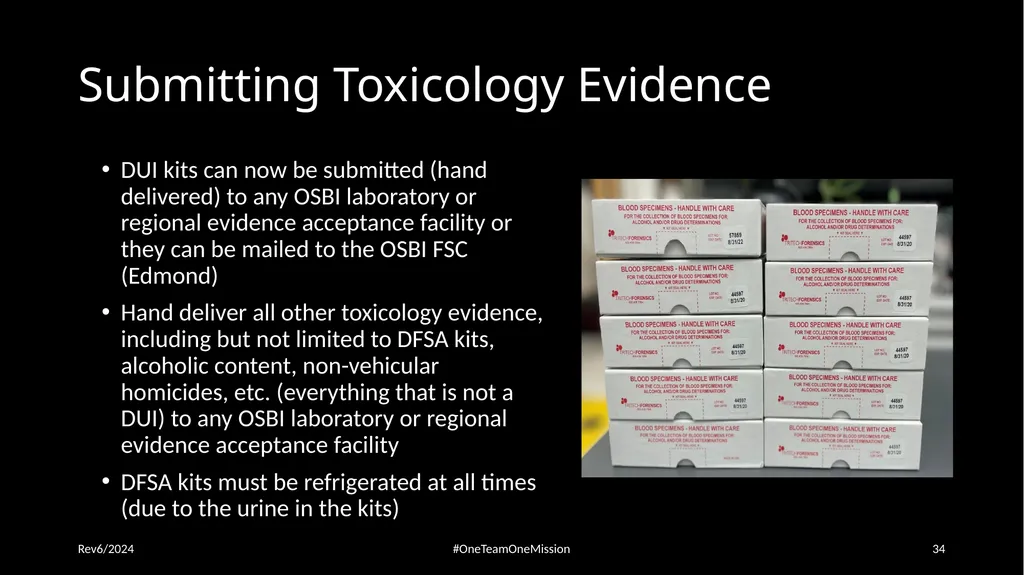 Physical Evidence: Packaging & Submitting to the - slide 34 of 59