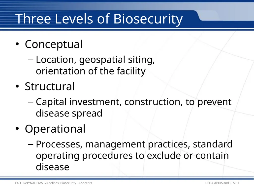 Biosecurity General Biosecurity Concepts Adapted - slide 16 of 28