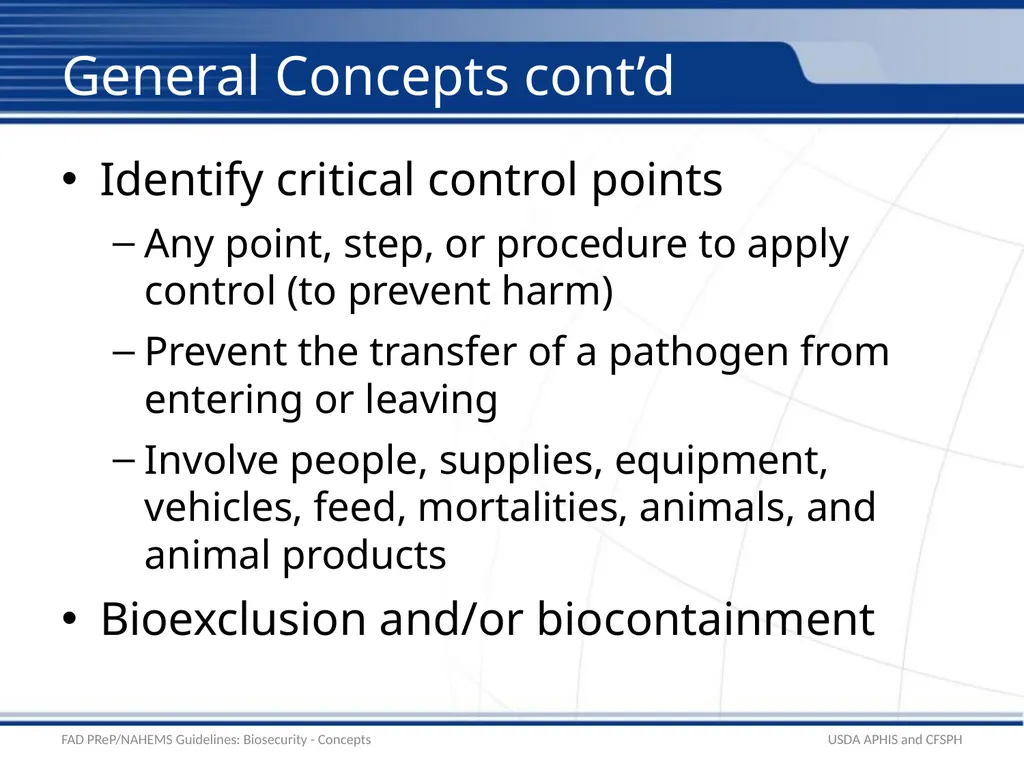 Biosecurity General Biosecurity Concepts Adapted - slide 5 of 28