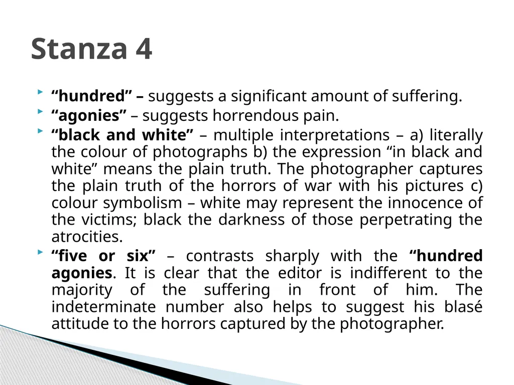 War Photographer Carol Ann Duffy The titular - slide 15 of 17