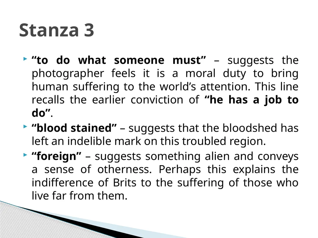 War Photographer Carol Ann Duffy The titular - slide 14 of 17