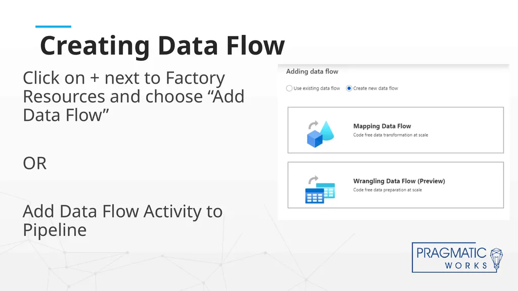 Intro to Azure Data Factory Data Flows Senior BI - slide 5 of 19