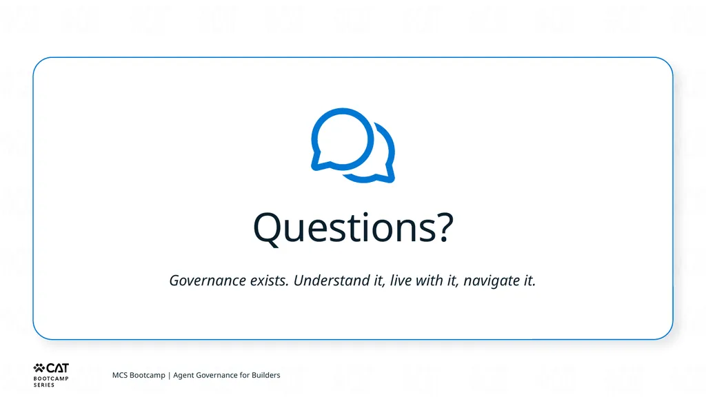 Agent Governance for Builders Copilot Studio - slide 37 of 39