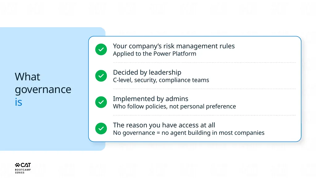 Agent Governance for Builders Copilot Studio - slide 12 of 39
