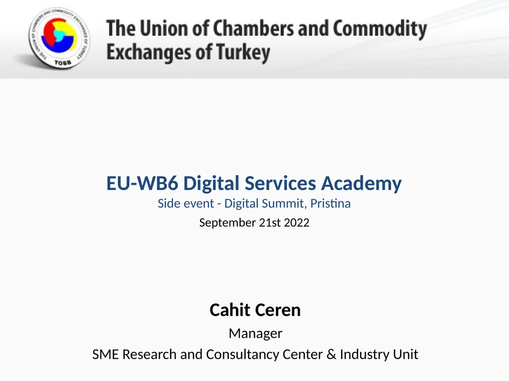 EU-WB6 Digital Services Academy Side event - - slide 1 of 21