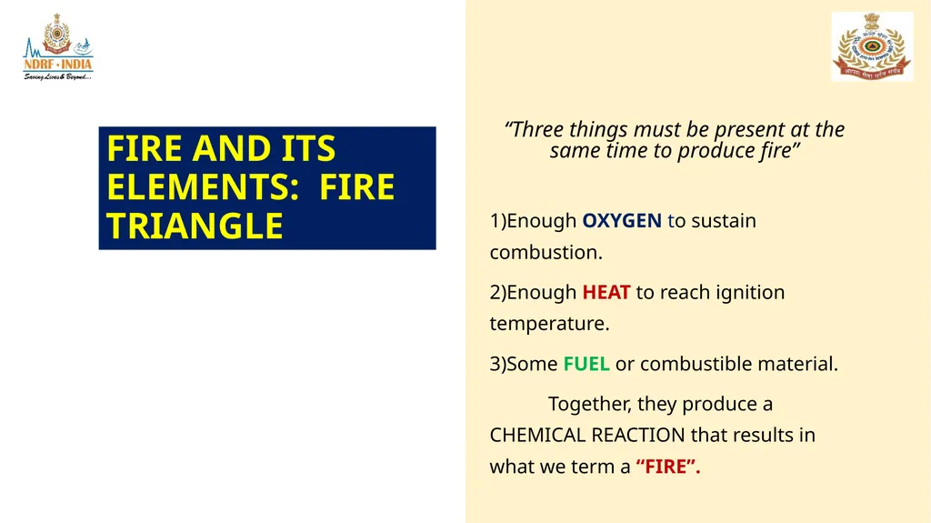 1 FIRE FIGHTING OBJECTIVE Upon completion of this - slide 4 of 71