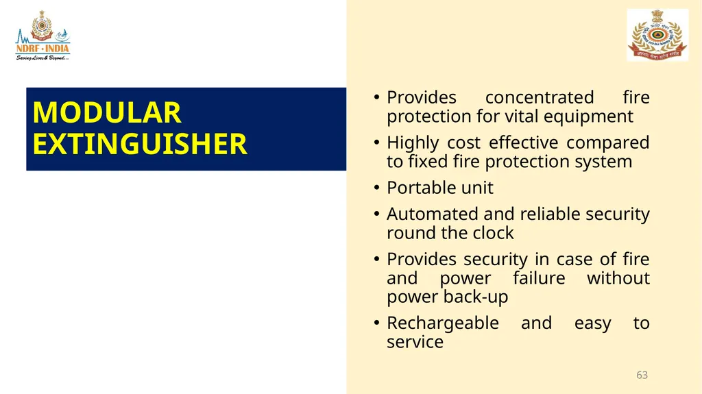 1 FIRE FIGHTING OBJECTIVE Upon completion of this - slide 63 of 71