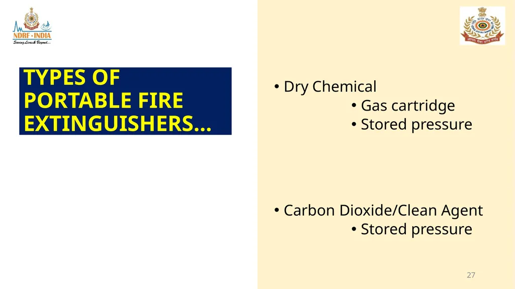 1 FIRE FIGHTING OBJECTIVE Upon completion of this - slide 27 of 71