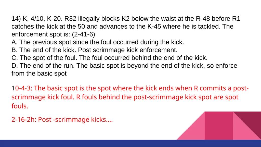 RULE #6 KICKING THE BALL AND FAIR CATCH You’ll - slide 30 of 35