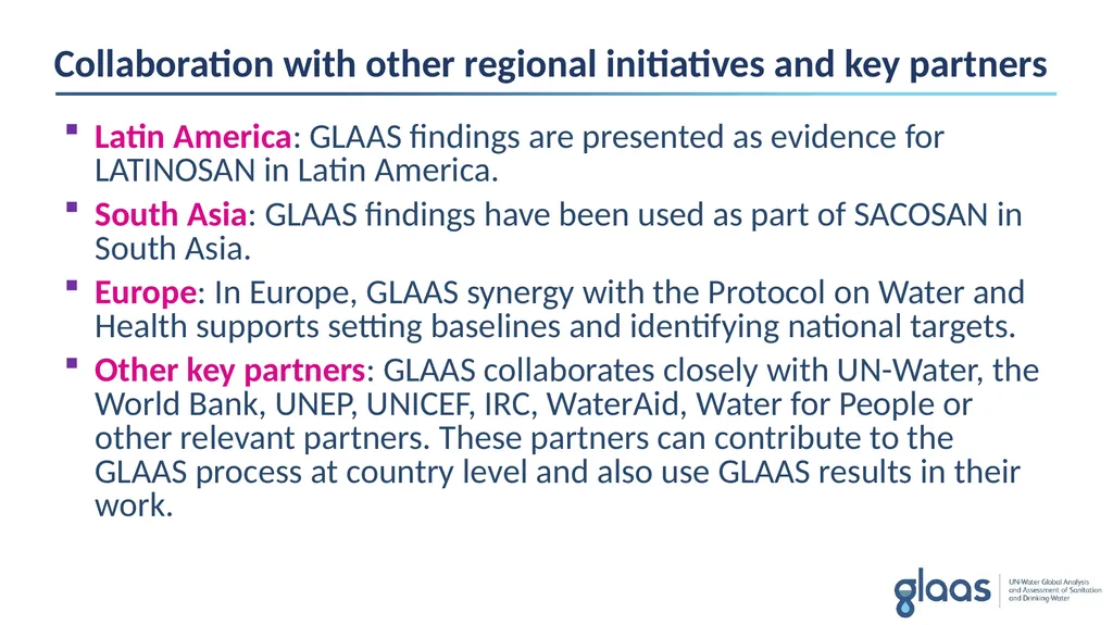 GLAAS information module 3: GLAAS, the SDGs and - slide 15 of 16
