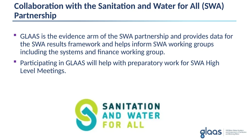 GLAAS information module 3: GLAAS, the SDGs and - slide 13 of 16