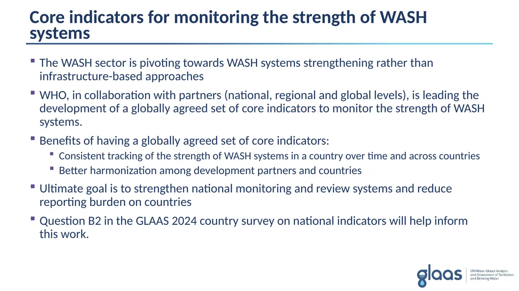 GLAAS information module 3: GLAAS, the SDGs and - slide 11 of 16
