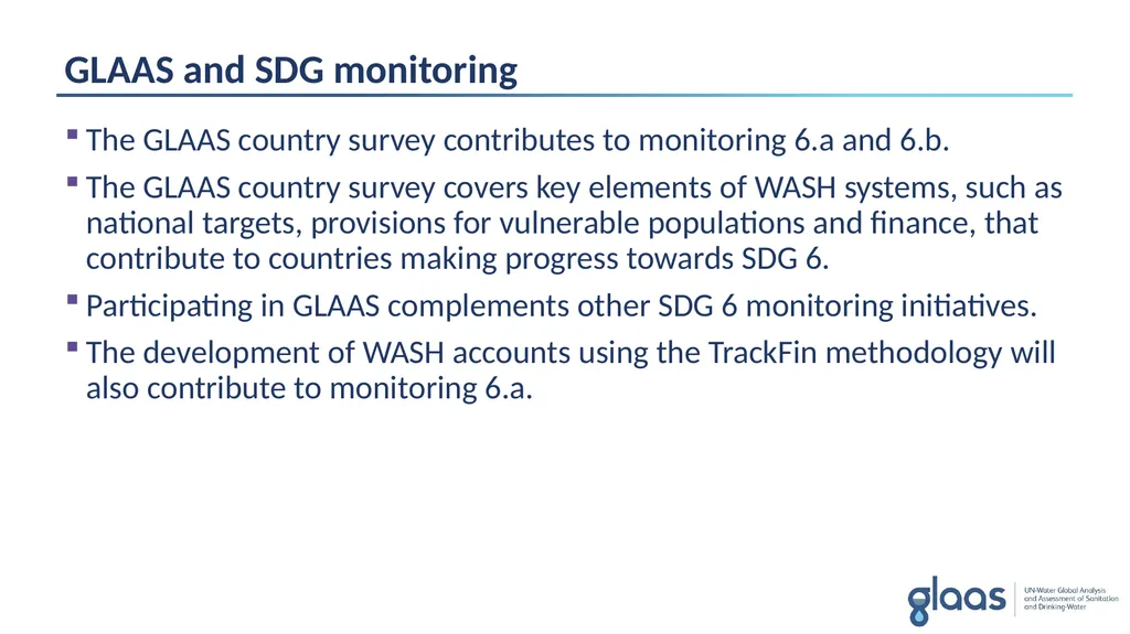 GLAAS information module 3: GLAAS, the SDGs and - slide 7 of 16
