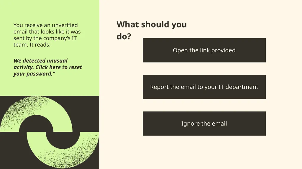Security Awareness Training COMPANY HERE PRESENTER - slide 8 of 14