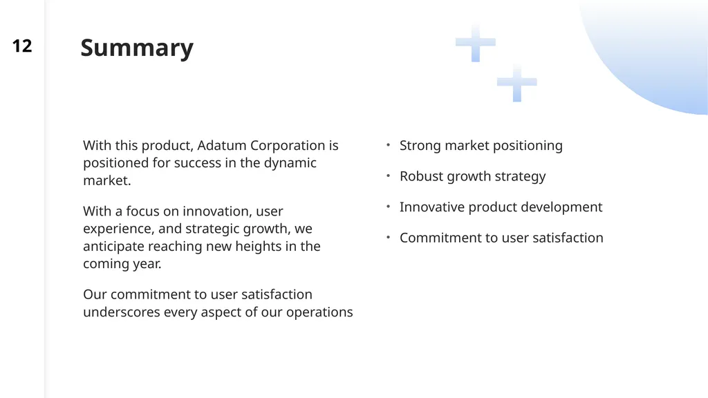 Recommending a strategy Ideas for today and - slide 12 of 13