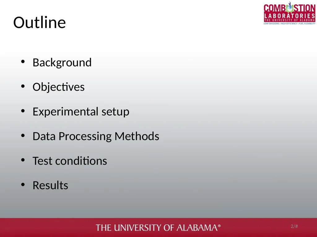 Soot and gaseous emissions characterization of - slide 2 of 31