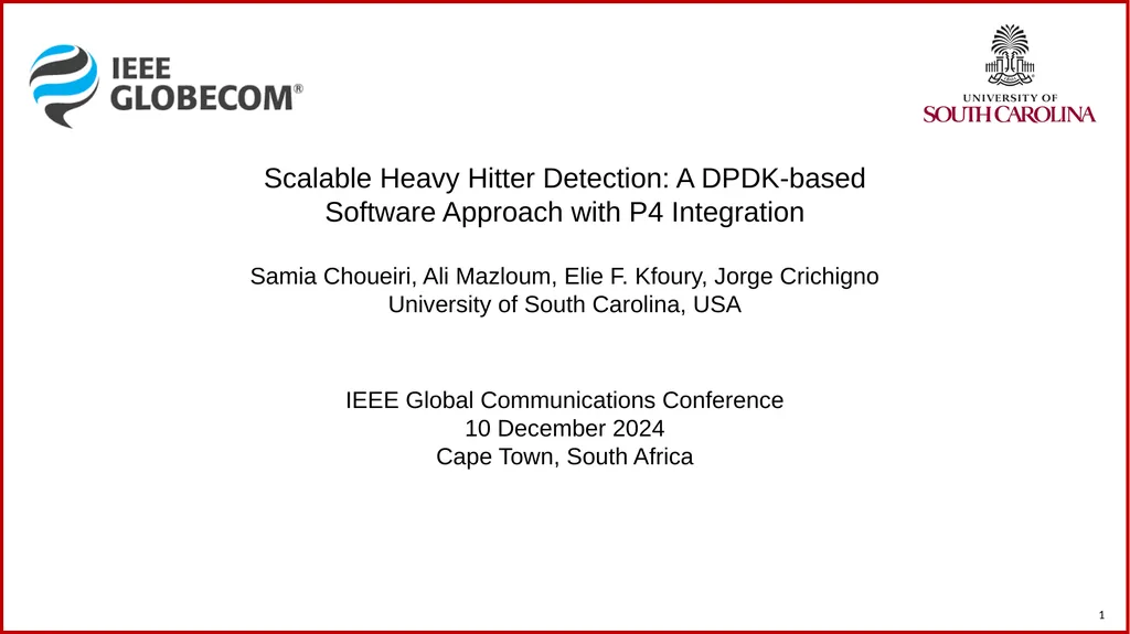 Scalable Heavy Hitter Detection: A DPDK-based - slide 1 of 18