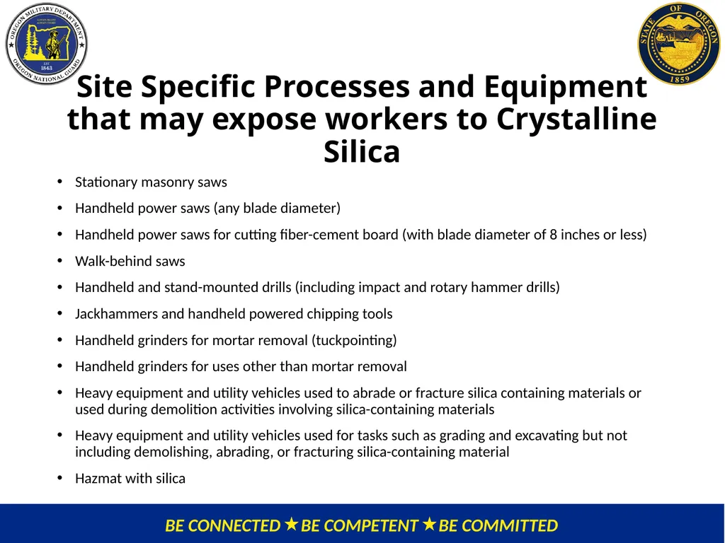 OMD Safety Policy Training REDUCING SILICA - slide 5 of 28