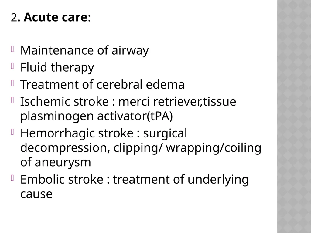 Cerebro VASCULAR ACCIDENT(CVA) / STROKE - slide 15 of 19