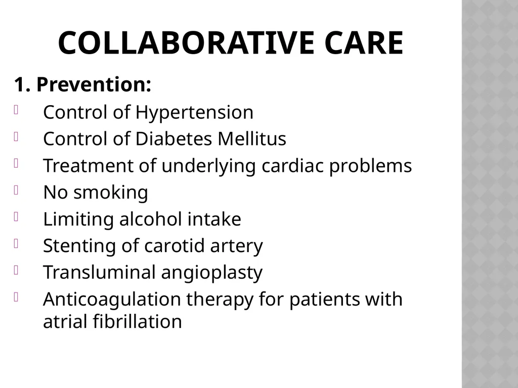 Cerebro VASCULAR ACCIDENT(CVA) / STROKE - slide 14 of 19