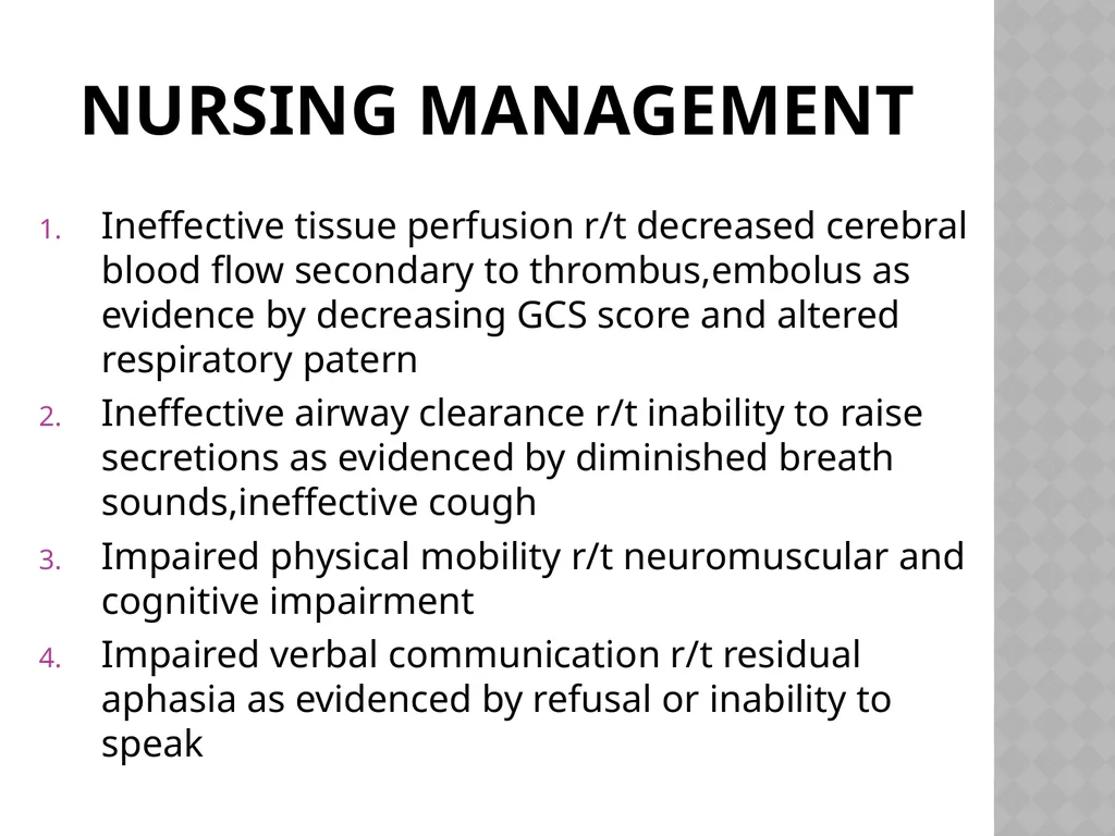 Cerebro VASCULAR ACCIDENT(CVA) / STROKE - slide 18 of 19