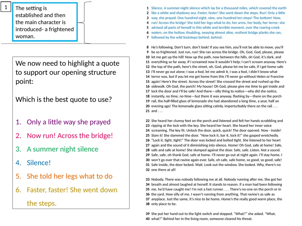 OBJECTIVES: To revise how to approach this - slide 15 of 24