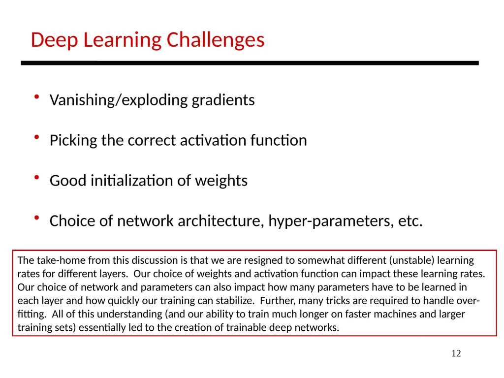 1 Lecture: Deep Networks Intro Topics: 1st lecture - slide 12 of 25