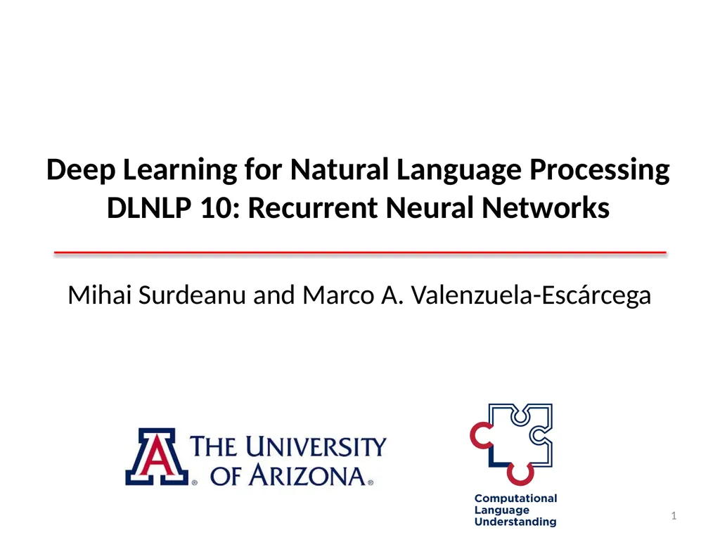 Deep Learning for Natural Language Processing - slide 1 of 29