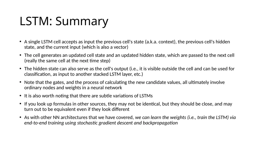 ECE467: Natural Language Processing Recurrent - slide 44 of 45