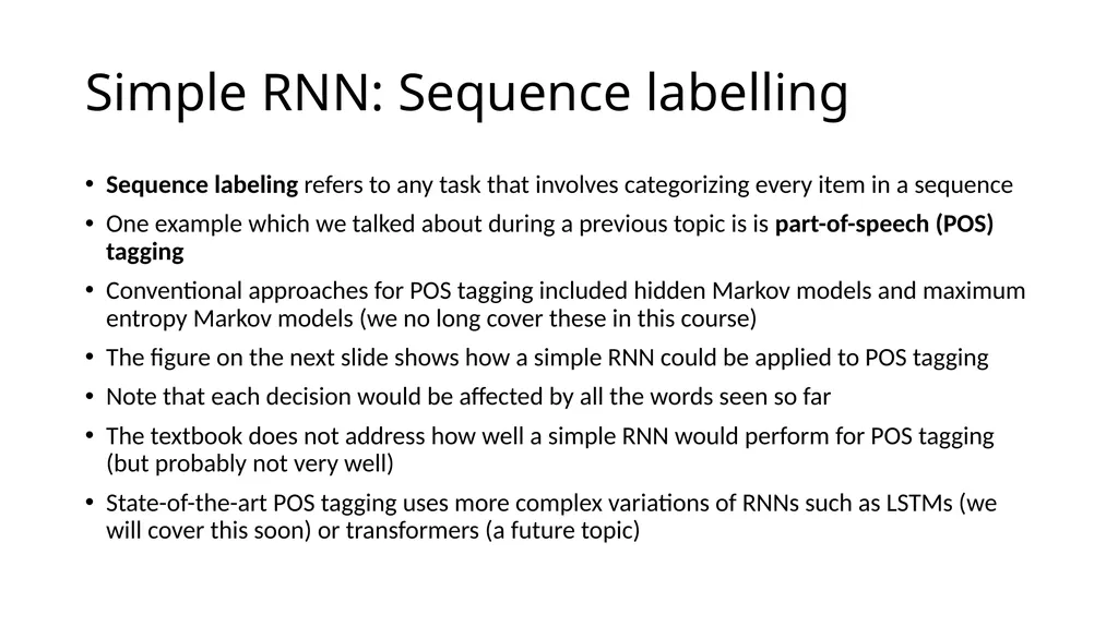 ECE467: Natural Language Processing Recurrent - slide 21 of 45